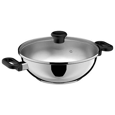 Karahi Maharaja en acier inoxydable, avec couvercle 26 cm