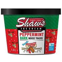 Shaw’s Ice Cream Peppermint Bark Moose Tracks Ice Cream 1.5L, Pep Brk Moose Tracks