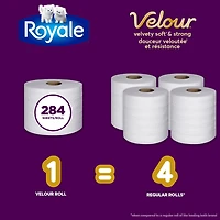 Royale Velour Toilet Paper, 12 equal 48 Rolls, 284 Sheets Per Roll
