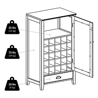 Winsome Bordeaux Wine Cabinet 25-Bottle Slot Modular in Espresso Finish - 92455