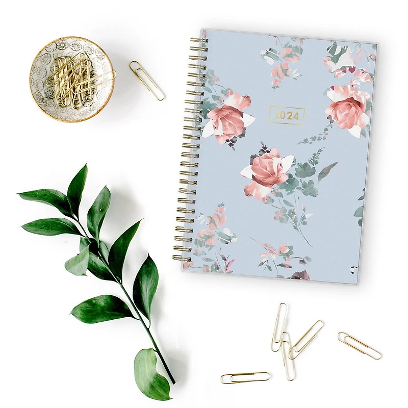 2024 Weekly Monthly Planner, 5.875x8.625, Blue Sky, Jessie Blue