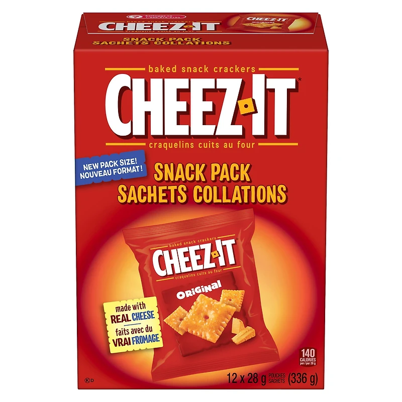 Cheez-It* Baked Snack Crackers Original 28g, 12 count Snack Pack