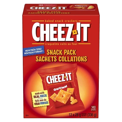 Craquelins Cheez-It* Originale 28g, 12 sachets collations
