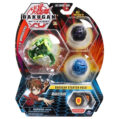 Bakugan Starter Pack 3-Pack, Maxotaur, Collectible Action Figures, for Ages 6 and Up