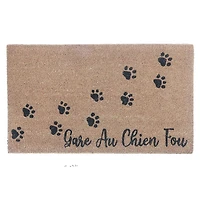Coir Door Mat Gare Au Chien Fou Paws 18 X 30