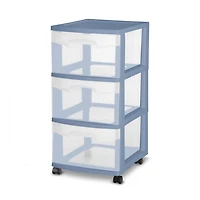 Sterilite 3 Drawer Cart Blue Moonlight