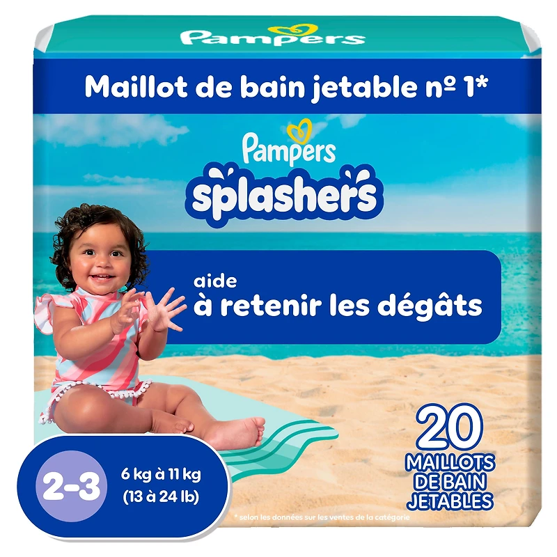 Pampers Splashers Swim Diapers, Size 3-5, Disposable Baby Swim Diapers, 17CT - 20CT