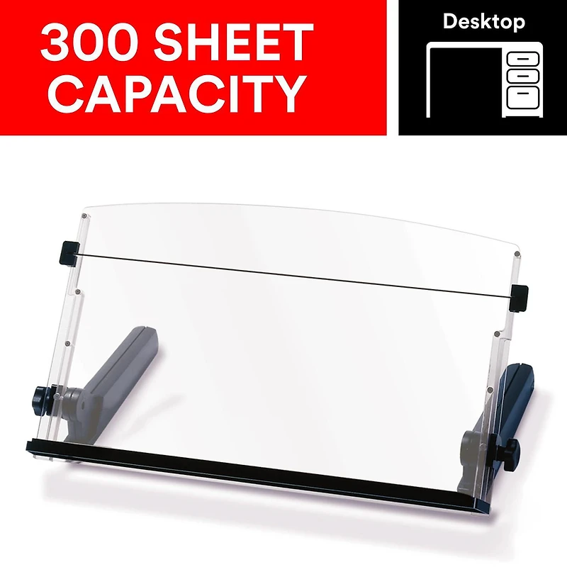Porte-copies ergonomique réglable avec ligne de guide élastique pour la lecture DH640 3M(MC), noir, avec ligne de guide élastique