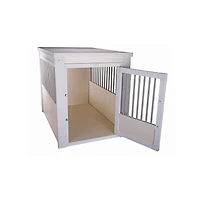 New Age Pet Indoor Innplace Dog Crate Medium With Stainless Steel Spindles White