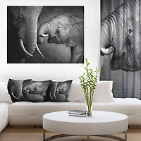Design Art Elephants Showing Affection Canvas Print