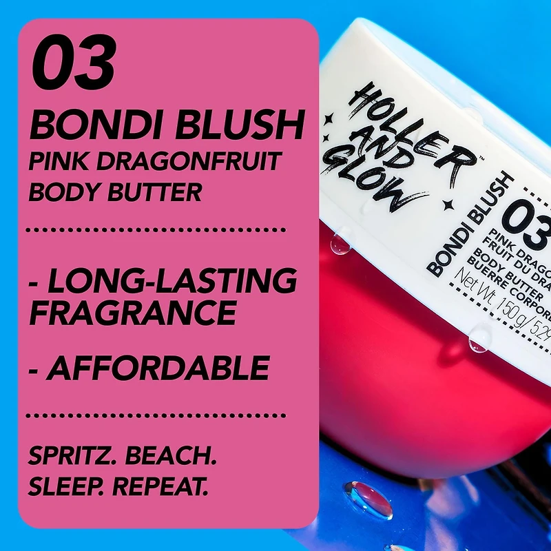 Beurre corporel Holler & Glow Bondi Blush rose fruit du dragon