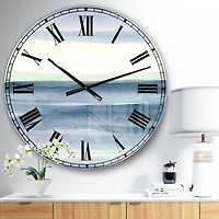 Designart 'Mint Indigo Dawn I' Farmhouse wall clock