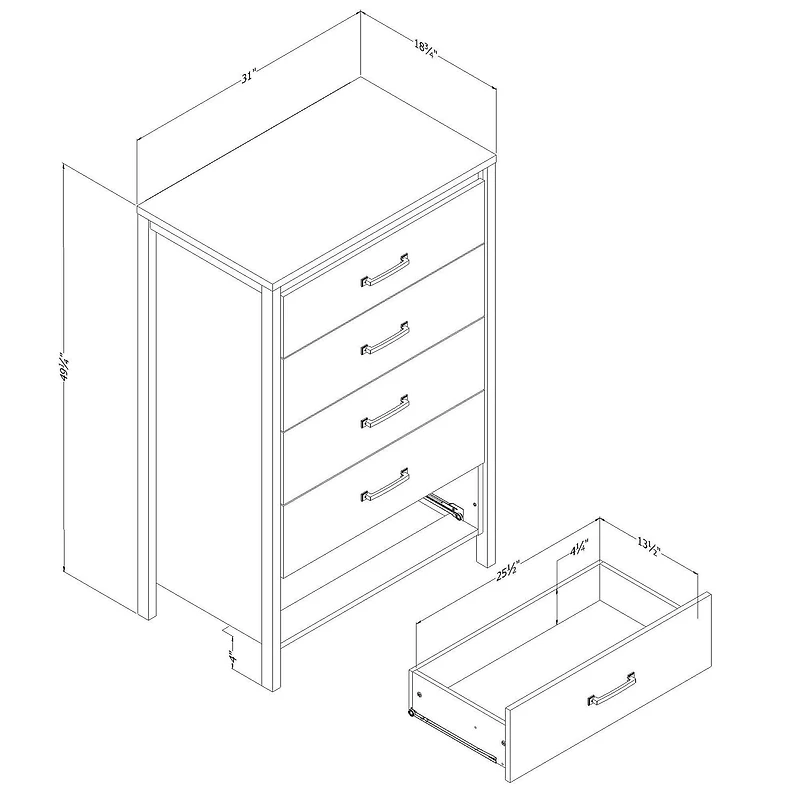 Southshore Gravity  5-Drawer Chest