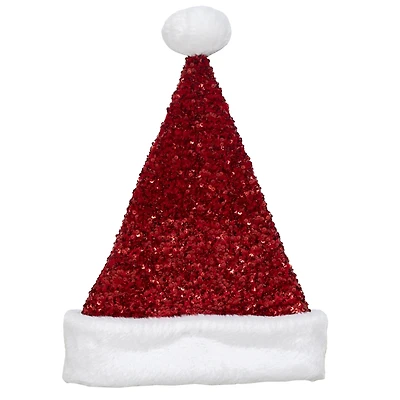 Holiday Time Red Sequin Santa Hat, 17"