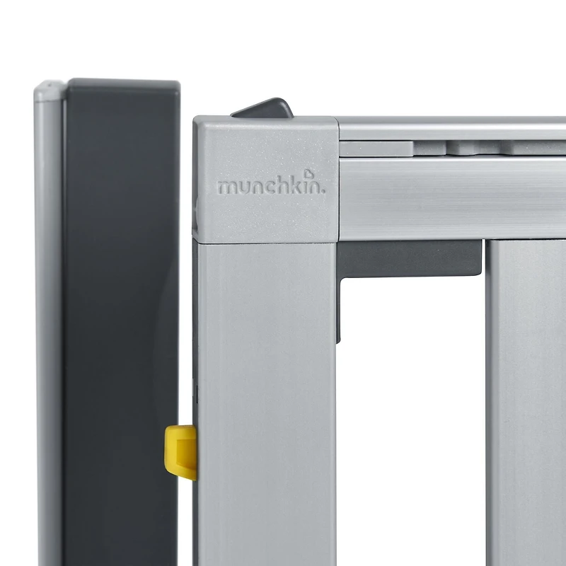 Munchkin Loft Hardware Mounted Baby Gate for Stairs, Hallways and Doors, Extends 26.5"- 40" Wide, Silver Aluminum