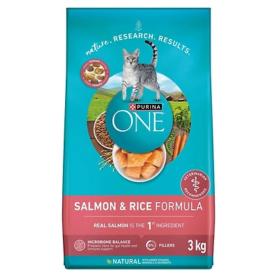 Purina ONE Saumon et Riz, Nourriture Sèche pour Chats 1,59-7,2 kg