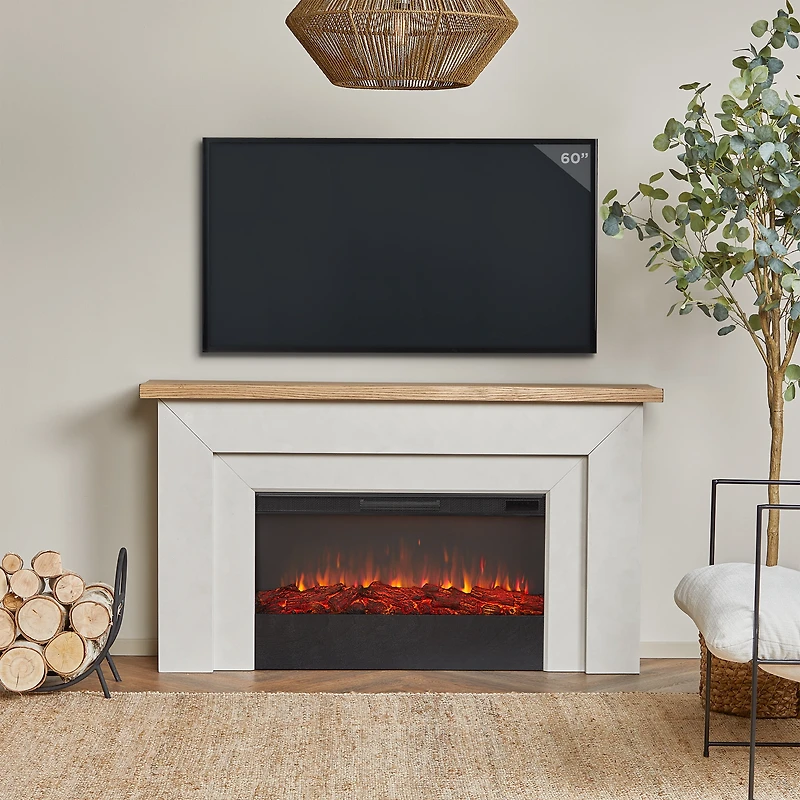 Real Flame Malie 68-inch Landscape Electric Fireplace in Venetian Gray