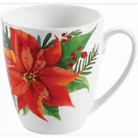 Gibson Home Magic Poinsettia Service de table 16 pièces en céramique fine