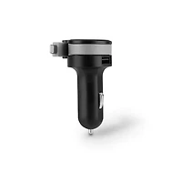 Aluratek 4.8A Car Charger with Built-in Lightning Rolling Ribbon Cable and USB Charging Port