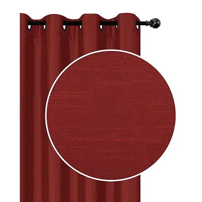 Faux Silk Panel Avec 8 Œillets (Rouge) - Set of 2