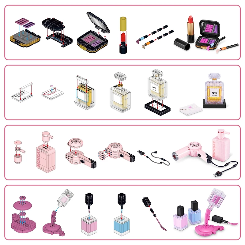 MAX Build More Premium Beauty Collection (Perfume) by ZURU – Novelty Unboxing Toy & Building Brick Collectible Minis with up to 169 Pieces, Build & Display, Ages 8+, Kids, Teens & Adults