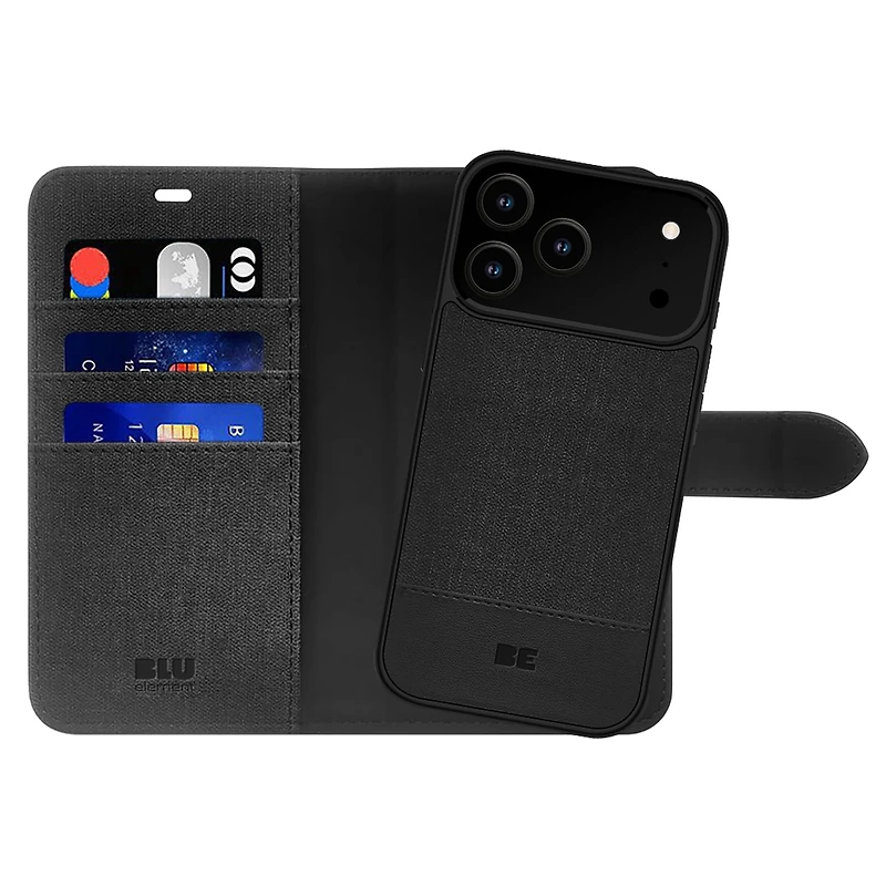 Blu Element Étui Folio 2-in-1 MagSafe Noir pour iPhone 17 Pro
