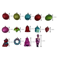 Lot de 50 décorations emblématiques de Noël incassables, Thème fantaisie