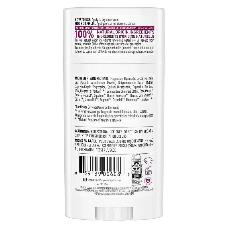 Schmidt's  Rose & Vanilla Natural Origin Deodorant