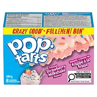 Pop-Tarts® Frosted Strawberry Milkshake Flavour Pastries, 384 g, 8 Pastries