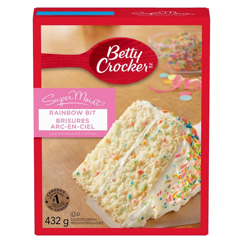 Betty Crocker SuperMoist Rainbow Bit Cake Mix, 432 g, 10 Servings
