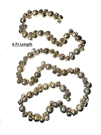 Holiday Time 6-Foot Gold Jingle Bell Garland with Beads for Christmas Decorating, 6ft Gold Bell Garland