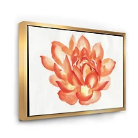 Designart Vintage Detail of A Orange Lotus FLOAT FRAME WALL ART