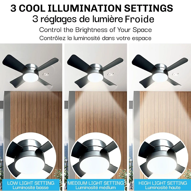 Bell + Howell Socket Fan Light 2-in-1 LED Ceiling Fan with Remote Control, Socket Fan Light