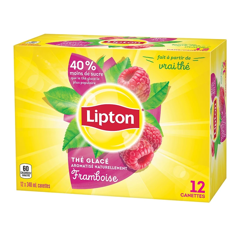 Lipton Raspberry Iced Tea 12 x 340mL, Cans, 12 x 340 mL
