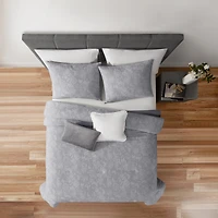 Home Trends 5-Piece Silver Floral Comforter Set, HOME TRENDS PL HT FLORAL CSET KING