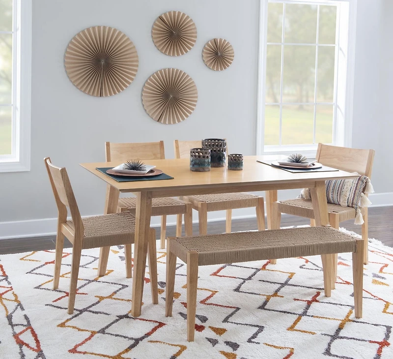Parisi 6-Piece Dining Set, Natural