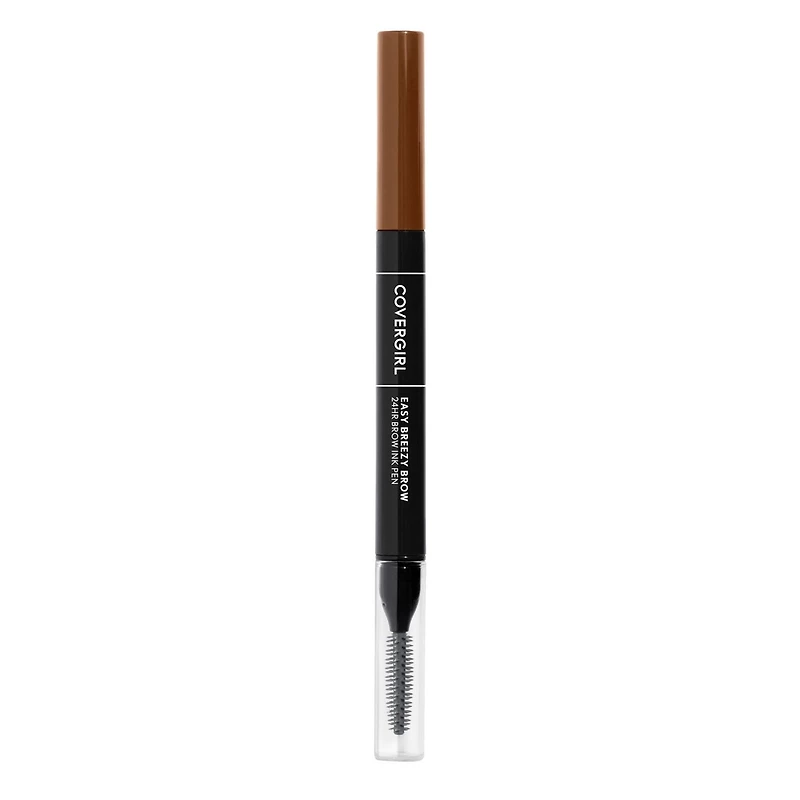 COVERGIRL Easy Breezy Brow 24HR Brow Ink Pen™, dual applicator, ultra-precise felt-tip, spoolie comb, water-resistant, lightweight, 100% Cruelty-Free, Eyebrow pen that lasts 24hrs