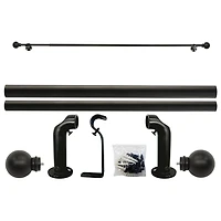 Brynn Blackout Grommet Curtain Rod 48" To 86" in Black