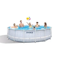 Ensemble de piscine Intex Premium à cadre prisme à chevrons de 16 pi x 48 po, âge : 6 ans et plus