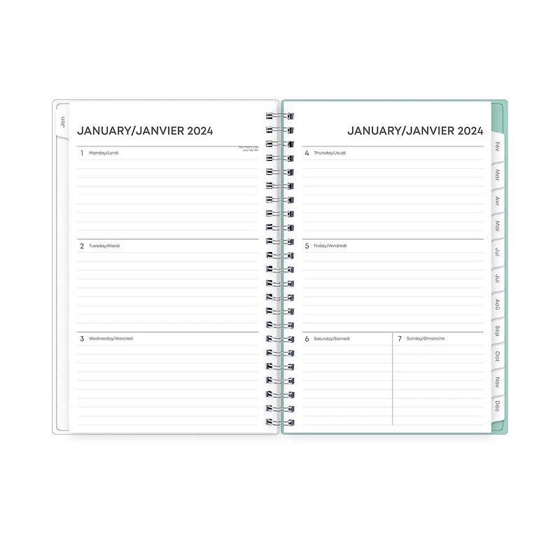 2024 Weekly Monthly Planner, 5x8, Blue Sky, Wellesley