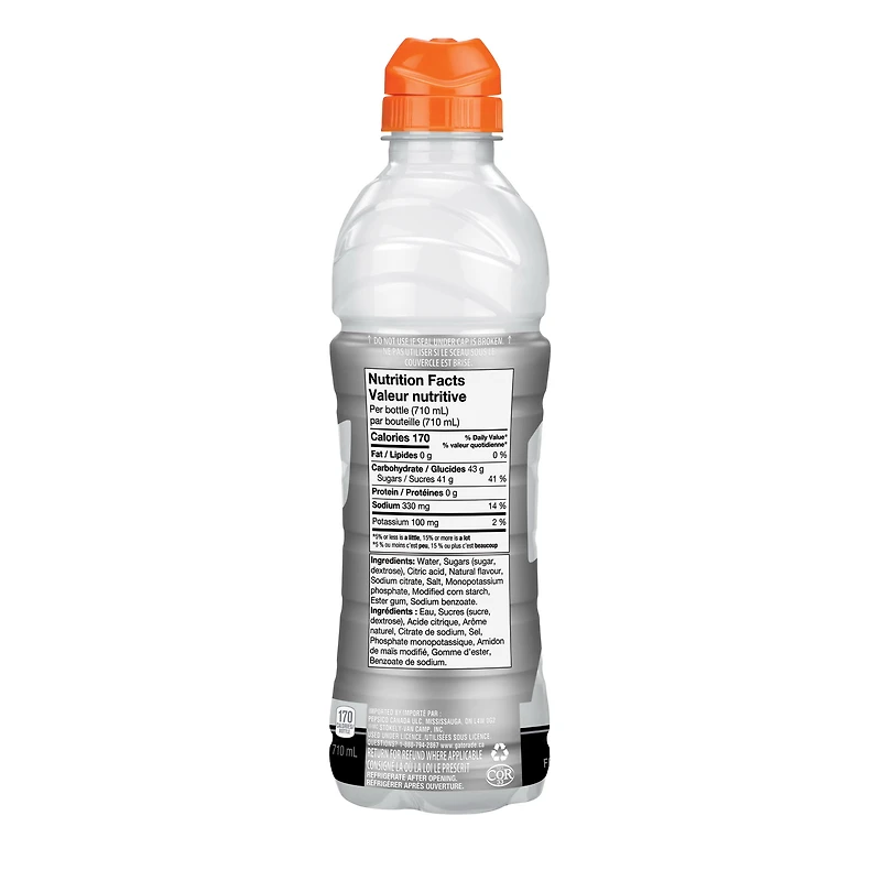 Gatorade Frost Glacier Cherry Sports Drink 710 mL, Bottle, 710mL