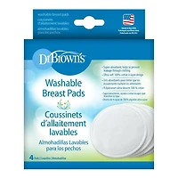 Dr. Brown’s® Washable and Reusable Absorbent Breast Pads for Breastfeeding and Leaking - 4-Pack