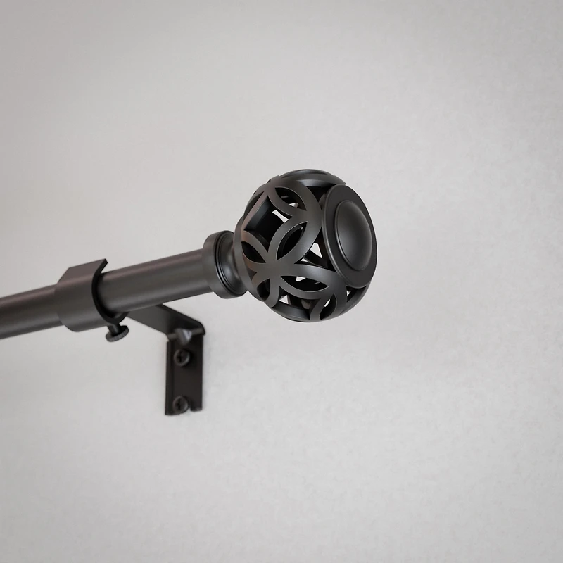 Tringle à rideaux réglable Mainstays bouton en filigrane noir de 1,27 cm, (122 cm à 213 cm)