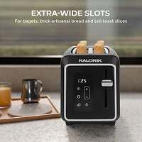 Kalorik Designer Series Digital 2-Slice Toaster, in Black with Silver