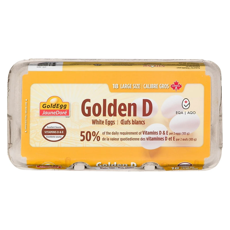 GoldEgg Golden D Vitamin D Enriched Large Eggs, 18 Count