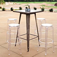 Heavenly Collection Clear Plastic Bar Stool SET OF 6