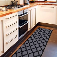 Tapis élégant à motif de treillis à sous-couche en caoutchouc de la collection Glamour