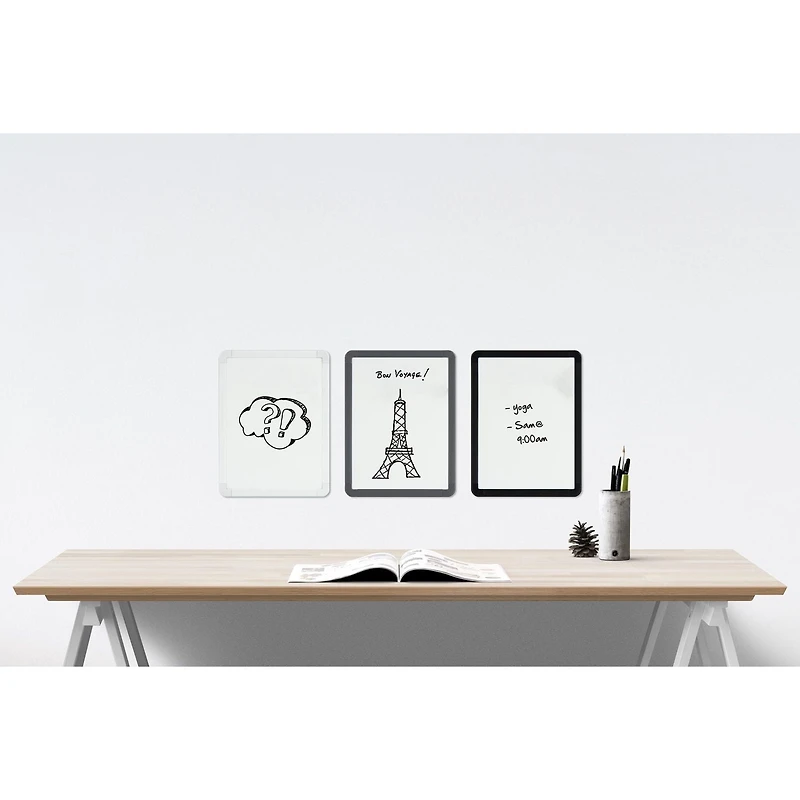 Quartet Tableau effaçable à sec, non-magnétique, cadre en plastique, tableau blanc, 11 po X 8,5 po Tableau effaçable à sec