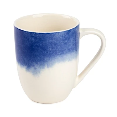 Thym & Table Tasse à café en grès goutte à goutte bleu, 15 fl oz