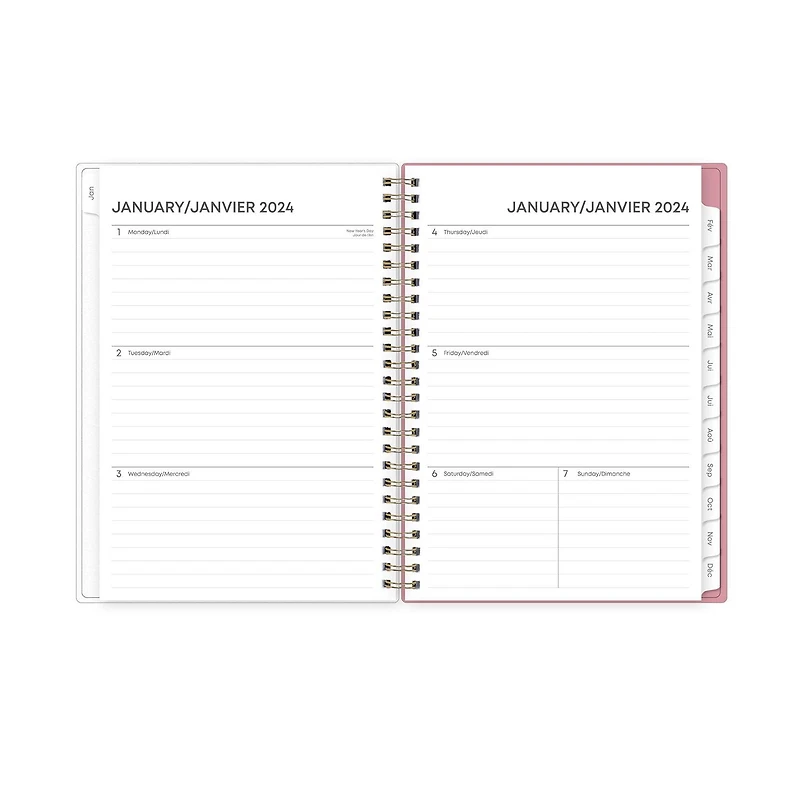 2024 Weekly Monthly Planner, 5.875x8.625, Blue Sky, Jessie Blue
